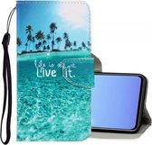 Voor Vivo V17 / V19 (Indonesië) 3D Gekleurde Tekening Horizontale Flip PU Leren Case met Houder & Kaartsleuven & Portemonnee (Kokospalm)