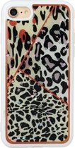 Voor iPhone SE 2020/8/7 Marble Series Stars Powder Dropping Epoxy TPU beschermhoes (Leopard Plaid)