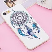 Voor iPhone SE 2020 & 8 & 7 Noctilucent IMD Feather Dream Catcher Pattern Soft TPU Back Case Protector Cover