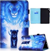 Voor Amazon Kindle Fire HD8 (2016) / (2017) Gekleurde tekening Horizontale flip lederen tas met houder & kaartsleuven & slaap- / wekfunctie (leeuw)