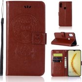 Windgong Uil Embossing Patroon Horizontale Flip Leren Case met Houder & Kaartsleuven & Portemonnee Voor Huawei Honor 10 Lite (Bruin)