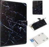 Voor 8 inch Universele Tablet PC Gekleurde Tekening Patroon Horizontale Flip PU Lederen Case met Houder & Kaartsleuven (Zwart Marmer)