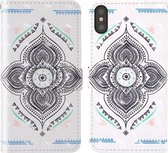 Voor iPhone XS Max 3D-schilderij Gekleurd tekeningpatroon Horizontaal Flip TPU + PU-lederen hoes met houder & kaartsleuven & portemonnee & lanyard (tol)