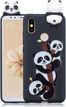 Voor Huawei Y6 (2019) schokbestendige cartoon TPU beschermhoes (drie panda's)