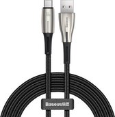 Baseus waterdruppelvormige lamp 6A 66W USB naar USB-C / Type-C snellaadgegevenskabel, lengte: 2m (zwart)