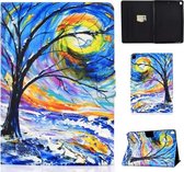 Voor iPad 10.2 / 10.5 / iPad Air 10.5 2019 TPU elektrisch geperst horizontaal flip lederen hoesje met houder & kaartsleuf & slaap- / wekfunctie (aquarelboom)