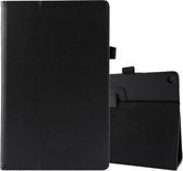 Voor Amazon Fire HD 10 (2017) Litchi Texture Horizontale Flip lederen tas met houder (zwart)