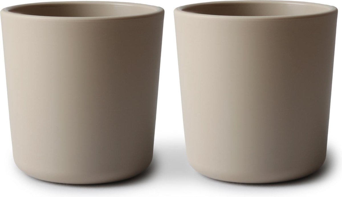 Siliconen drinkbeker - Mushie - BPA vrij - Vanilla- set 2