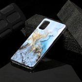 Voor Galaxy A70e Marble Pattern Soft TPU beschermhoes (zeeblauw)