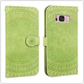 Voor Galaxy S9 Pressed Printing Pattern Horizontale Flip PU lederen tas met houder & kaartsleuven & portemonnee & & lanyard (groen)