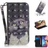 Voor Galaxy M30s 3D Gekleurde Tekening Horizontale Flip Leren Case met Houder & Kaartsleuf & Portemonnee & Lanyard (Embrace Cat)