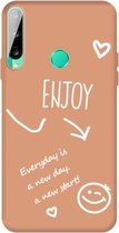 Voor Huawei Y6p (2020) Geniet van Smiley Heart Pattern Schokbestendige TPU-hoes (oranje)