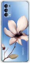 Voor OPPO Reno4 Gekleurde tekening Clear TPU Cover Beschermhoesjes (A Lotus)