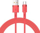 JOYROOM S-1224N2 1,2 m 2,4 A USB naar USB-C / Type-C siliconen gegevenssynchronisatie-oplaadkabel (rood)