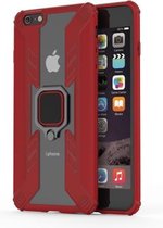 Iron Warrior schokbestendige TPU + pc-beschermhoes voor iPhone 6 Plus, met 360 graden rotatiehouder (rood)