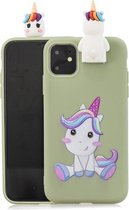 Voor iPhone 11 Pro Cartoon schokbestendige TPU-beschermhoes met houder (eenhoorn)