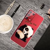 Voor Samsung Galaxy S21 5G Gekleurde tekening Clear TPU beschermhoesjes (Tilted Head Panda)