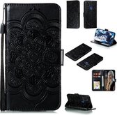 Voor Samsung Galaxy A21s Mandala Embossing Patroon Horizontale Flip Leren Case met Houder & Kaartsleuven & Portemonnee & Fotolijst & Lanyard (Zwart)