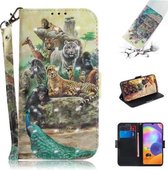Voor Galaxy A31 3D Gekleurde Tekening Horizontale Flip Leren Case met Houder & Kaartsleuf & Portemonnee & Lanyard (Zoo)