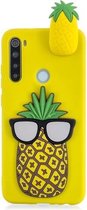 Voor Galaxy A21 schokbestendig 3D liggend Cartoon TPU beschermhoes (ananas)