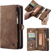 Voor Galaxy A51 CaseMe afneembare multifunctionele horizontale flip lederen tas, met kaartsleuf & houder & rits portemonnee & fotolijst (bruin)