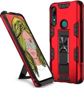 Voor Huawei P Smart Z Armor schokbestendig TPU + PC magnetische beschermhoes met onzichtbare houder (rood)