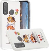 Voor Huawei P Smart 2020 Lichtgevende TPU zachte beschermhoes (katten)