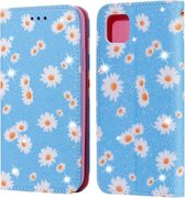 Voor Huawei Y5P (2020) Glinsterende Daisy Magnetische Horizontale Flip Leren Case met Houder & Kaartsleuven & Fotolijst (Blauw)