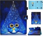 Voor 10.0 inch Tablet PC Gekleurde Tekening Stiksels Horizontale Flip Leren Case met Houder & Kaartsleuven (Nachthemel Uil)