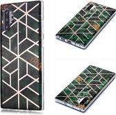 Voor Galaxy Note10 + Plating Marble Pattern Soft TPU beschermhoes (groen)