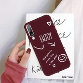 Voor Galaxy A50 Enjoy Love Pattern Frosted TPU beschermhoes (wijnrood)