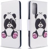 Voor Galaxy S20 Gekleurd tekeningpatroon Horizontaal leren flip-hoesje met houder & kaartsleuven & portemonnee (Panda)