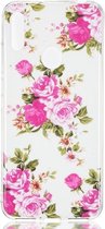 Rosa Multiflora Flower Pattern Noctilucent TPU Soft Case voor Huawei Y6 Pro (2019)