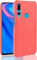 Schokbestendige krokodiltextuur pc + PU-hoes voor Huawei Y9 prime 2019 (rood)