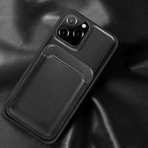 Mutural Yalan-serie magnetisch ontwerp PU + TPU beschermhoes met afneembare kaarthouder voor iPhone 12 Pro Max (zwart)