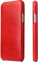 Fierre Shann zakelijke magnetische horizontale flip lederen hoes voor iPhone X / XS (rood)