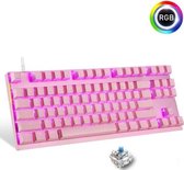 MOTOSPEED CK82 87 toetsen RGB-achtergrondverlichting Full-key Geen punchMacro-definitie mechanisch toetsenbord, kabellengte: 1,5 m (roze-groene schacht)