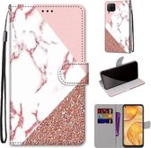 Voor Huawei nova 6 SE / P40 Lite Gekleurde Tekening Cross Textuur Horizontale Flip PU Lederen Case met Houder & Kaartsleuven & Portemonnee & Lanyard (Poeder Steen Textuur)