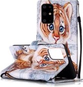 Voor Galaxy S20 + geverfd patroon horizontale flip lederen tas met houder & kaartsleuven & portemonnee (tijger)