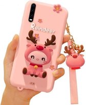 Cartoon all-inclusive anti-drop siliconen hoes voor Huawei P30 Pro (roze)
