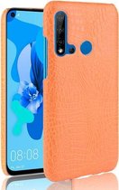 Schokbestendige krokodiltextuur pc + PU-hoes voor Huawei P20 lite 2019 / Huawei nova 5i (oranje)
