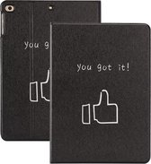 Voor iPad mini 2019/4 duimen patroon horizontale flip lederen tas met houder & slaap / wekfunctie (zwart)