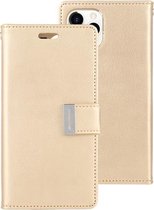 Voor iPhone 12 Pro Max GOOSPERY RICH DAGBOEK Crazy Horse Textuur Horizontale Flip Leren Case met Houder & Kaartsleuven & Portemonnee (Goud)
