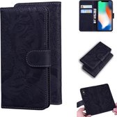 Voor iPhone XS / X Tiger Embossing Pattern Horizontale Flip lederen tas met houder & kaartsleuven & portemonnee (zwart)
