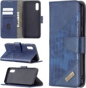 Voor Samsung Galaxy A02 / M02 Bijpassende kleur Krokodiltextuur Horizontale flip PU lederen tas met portemonnee & houder & kaartsleuven (blauw)