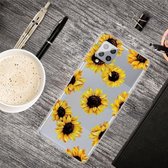 Voor Samsung Galaxy A42 5G schokbestendig geverfd transparant TPU beschermhoes (gele chrysant)