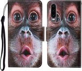 Voor Huawei P30 Gekleurde Tekening Patroon Horizontale Flip Leren Case met Houder & Kaartsleuven & Portemonnee & Lanyard (Orang-oetan)