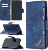Voor Samsung Galaxy A10 / M10 Bijpassende kleur Krokodiltextuur Horizontale flip PU lederen tas met portemonnee & houder & kaartsleuven (blauw)