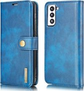 Voor Samsung Galaxy S21 + 5G DG.MING Crazy Horse Texture Flip Afneembare Magnetische Leren Case met Houder & Kaartsleuven & Portemonnee (Blauw)