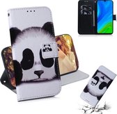 Voor Huawei P Smart 2020 Gekleurde Tekening Horizontale Flip Leren Case met Houder & Kaartsleuf & Portemonnee (Panda)